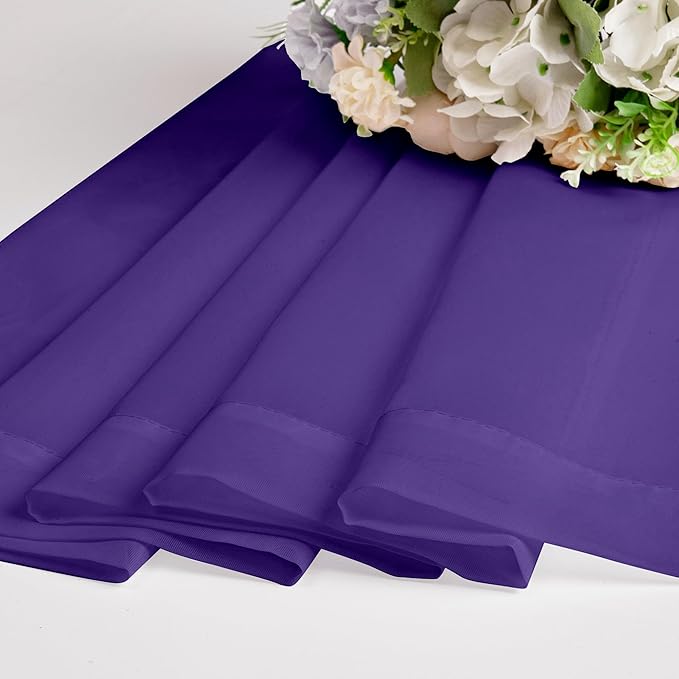 OWENIE Purple Sheer Curtains, Sheer Curtains 84 inch Length 2 Panels Set, Rod Pocket Voile Fimly Sheer Drapes for Living Room/Bedroom, 2pcs, Each 42" W x 84" L
