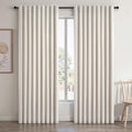 Blackout Curtains 70 Inch Length Wide Linen Black Out Curtain for Living Room Natural Birch Thick Linen Texture Thermal Sound Proof Noise Reducing Heavy Large Window Drapes (70"Wx102"Lx2Panels)