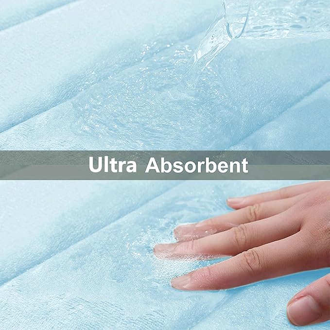 Buganda Memory Foam Bath Mat, Ultra Soft and Non-Slip Bathroom Rugs, Water - Image 5