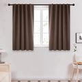 Deconovo Short Blackout Curtains for Small Windows Thermal Insulated Rod Pocket and Back Tab Curtains 42Wx45L Inch Brown 2 Panels