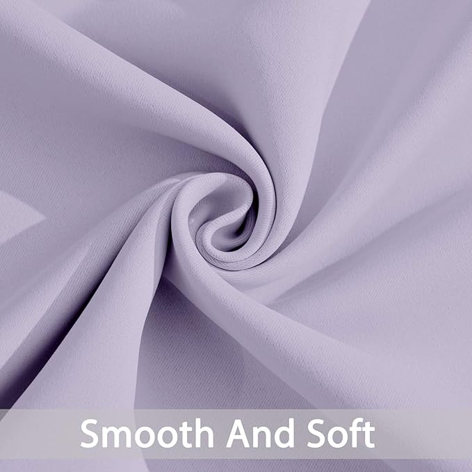 Yakamok Lilac Room Darkening Thermal Insulated with Grommet Blackout Curtains for Bedroom, 52Wx108L inch,2 Panels