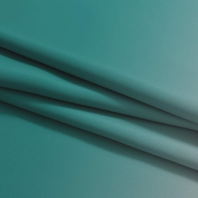 Yakamok 84 Inch Length Teal and Greyish White Light Blocking Gradient Color Ombre Curtains with Grommet, Room Darkening Window Treatment Drapes for Living Room(52x84 Inch, 2 Panels)