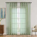 OVZME Sage Green Sheer Curtains 84 Inches Long 2 Panels Set, Light Filtering Sheer Curtains for Living Room Bedroom 59 Inch Extra Wide, Modern Voile Filmy Rod Pocket Window Drapes, 59Wx84L Inches