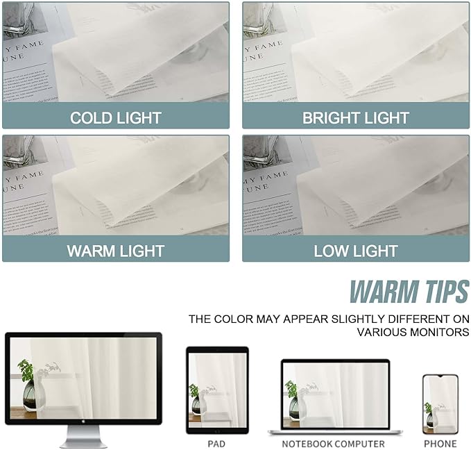 Extra Wide Sheer Ivory Curtains 144 Inches Long 2 Panels, Extra Long Light Filtering Soft Airy Transparent Patio Curtains for Sliding Glass Door, Top Dual Rod Pocket, 12FT, 2x59Wx144L Inches