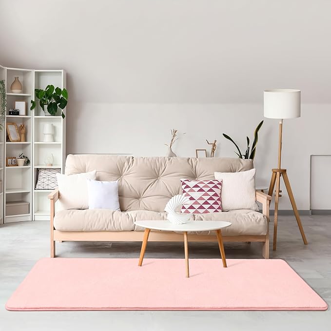 Amearea Modern Soft Hallway Runner Rug, 2x8 Feet Area Rug Runners for Hallways, Washable Runner Rugs, Non Slip Memory Foam Rug Pink Runner Rugs Carpet for Entrance Kitchen Kids Room Decor