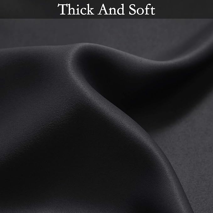 SimpleHome Ombre Room Darkening Curtains for Bedroom, Gradient Black to Gray White Light Blocking Thermal Insulated Grommet Window Curtains/Drapes for Living Room,2 Panels, 52x96 inches Length
