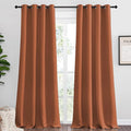 NICETOWN Burnt Orange Blackout Curtains for Sliding Door - 55 by 96, 2 Pieces, Blocking Out Sunlight Window Treatment Modern Design Grommet Curtain Panels for Dining Room
