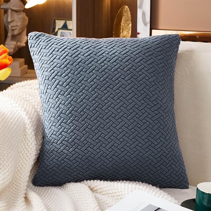 Sofa Covers Couch Covers for Sofa Pet Friendly Couch Cushion Covers Universal Sofa Covers Washable Stretch Slipcovers for Sectional Sofa (Texture Metal Gray, Pillow Cover 15 * 15inch)