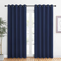 NICETOWN Blackout Curtain Panels, Window Treatment Energy Saving Thermal Insulated Solid Grommet Blackout Drapes/Draperies (Navy, 1 Pair, 60 by 84-inch)