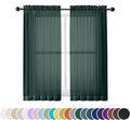 OWENIE Green Sheer Curtains 54 Inch Length 2 Panels Set for Christmas, Clear Sheer Short Curtains for Small Window, 2 Pcs Total 84 Width 54 Long, Green