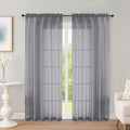 OWENIE Grey Sheer Curtains 72 Inches Long 2 Panels Set, Transparent Voile Sheer Curtain for Living Room Bedroom Window Sliding Glass Door Treatment, 59 x 72 Inch, Grey