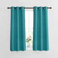 NICETOWN Blackout Kitchen Curtains Over Sink 48 inches Length - Grommet Room Darkening Voice Reducing Solid Thermal Curtains & Drapes for Small Windows, Peacock Teal, W37 x L48, 2 Panels