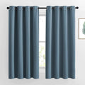 NICETOWN Smoky Blue Blackout Curtains 63 inches Long, Grommet Room Darkening Window Treatment Thermal Insulated Drapes Sound Reducing for Bedroom, W46 x L63, 2 Panels