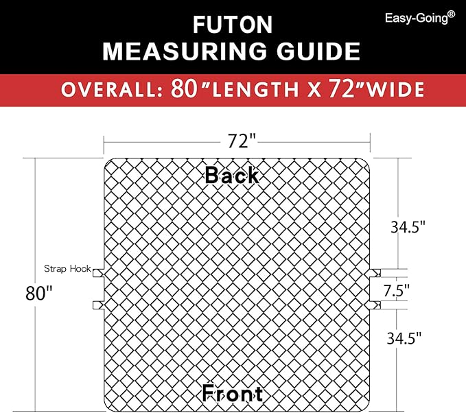 Easy-Going Futon Slipcover - Reversible Sofa Cover, Armless, Water Resistant - Protects Furniture from Pets & Kids (Green/Christmas Red)