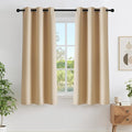NICETOWN Blackout Window Curtains for Bedroom - Window Treatment Thermal Insulated Solid Grommet Vertical Drapes Window Treatments for Cafe, Biscotti Beige, Set of 2, W40 x L63