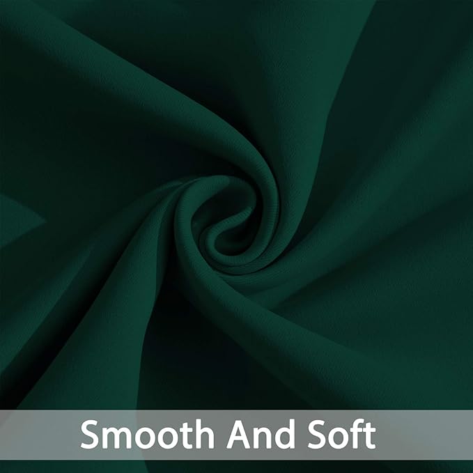 Yakamok Dark Green Blackout Curtains for Bedroom, Room Darkening Thermal Insulated Grommet Window Curtains, Light Blocking Blackout Drapes for Living Room,52Wx84L inch,2 Panels