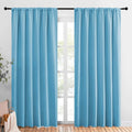 NICETOWN Living Room Curtains, Blackout Draperies, Teal Blue, 1 Pair, 70 x 84-inch, Home Decorations Thermal Insulated Solid Rod Pocket Blackout Drapes for Cafe