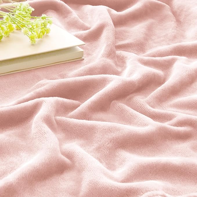 BEDELITE Fleece Blankets Queen Size Pink Morn Throw Blankets for Bed, Luxury Plush Cozy Fuzzy Blanket 90x90 inches, Super Soft Warm Lightweight Throw Blanket All Seasons Suitable