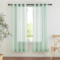NICETOWN Sage Green Sheer Curtains 72 inches Long, Grommet Light Filtering Window Treatments Airy & Breathable Soft Drapes for Kids Room/Bedroom, W54 x L72, 2 Panels