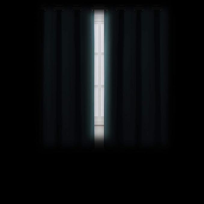 LEMOMO Sea Teal Thermal Blackout Curtains/52 x 72 Inch/Set of 2 Panels Room Darkening Curtains