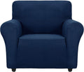 ZNSAYOTX Super Stretch Chair Slipcover Universal Sofa Chair Covers for Living Room Dogs Pet Furniture Protector Spandex Armchair Slipcovers with Anti Slip Foam Sticks (Navy Blue, Chair)