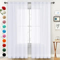 SpaceDresser Sheer Voile Window Treatment Rod Pocket Curtain Panels for Kitchen Bedroom Living Room Drapes Sunlight Filtering Privacy Semi Home Decor Assorted Colors Sizes (Optical White, 52 W x 54 L)