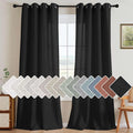 H.VERSAILTEX Living Room Linen Curtains Home Decorative Nickel Grommet Curtains Privacy Added Energy Saving Light Filtering Window Treatments Panels for Bedroom, Heather Black, 2 Panels, 52 x 96 Inch