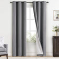 Yakamok Grey Room Darkening 100% Blackout Curtains Grommet Window Treatments with 2 Thick Layers-Gray Thermal Insulated Drapes Set of 2 Panels for Bedroom Living Room 38 Inches by 84 Inches Length
