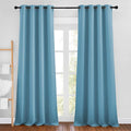 NICETOWN Teal Blue Room Darkening Curtains for Living Room, Grommet Thermal Curtains Light & Sound Reducing Window Treatments for Bedroom/Home Family, W46 x L102
