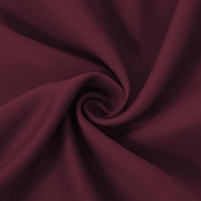LEMOMO Burgundy Red Blackout Curtains 66 x 63 Inch Length/Set of 2 Curtain Panels/Thermal Insulated Room Darkening Blackout Curtains for Bedroom