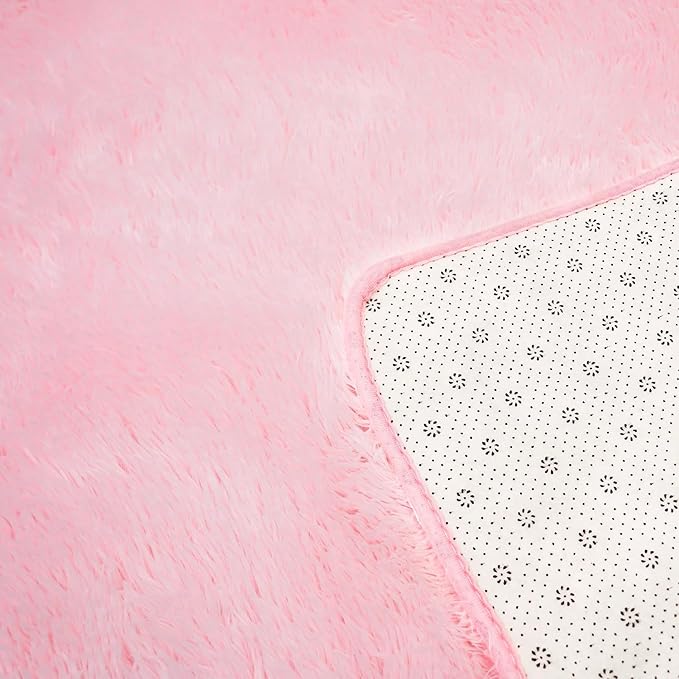 Shag Area Rugs for Bedroom Living Room,Ultra Soft Fluffy Area Rugs for Dorm,Indoor Carpet Nursery Rugs for Kids Girls Room Home Decor (Pink, 9X12 Feet)