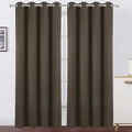 LEMOMO Blackout Curtains 66 x 84 inch/Chocolate Brown Curtains Set of 2 Panels/Thermal Insulated Room Darkening Bedroom Curtains