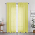 OWENIE Lemon Sheer Curtains for Bedroom Living Room 72 Inches Long 2 Panels Set, Modern Light Filtering Sheer Curtain Rod Pocket Clear Drapes for Window Sliding Door, Lemon, Each 42 x 72 Inch
