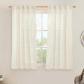 LAMIT 54 inches Long Semi Sheer Linen Curtains 2 Panels, Cream Ivory Light Filtering Panels Back Tab and Rod Pocket Boho Neutral Drapes for Living Room/Bedroom/Farmhouse, 38 x 54 Inch