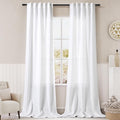 Extra Long White Curtain 108 inches Long 2 Panels Set for Living Room Back Tab Modern Farmhouse Coastal Decor Cotton Textured Off White Sheer Linen Curtains 108 inch Length for Large Window 9 FT