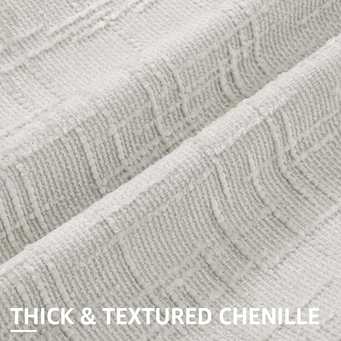 decorUhome Light Grey Chenille Euro Sham Throw Pillow Covers 24x24 Set of 2 Textured Soft Cozy Slubby Couch Pillow Covers Modern Farmhouse Boho Decorative Pillow Cases for Bed Sofa Living Room