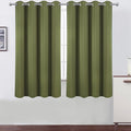 LEMOMO Olive Green Blackout Curtains 52 x 63 Inch Length/Set of 2 Curtain Panels/Thermal Insulated Room Darkening Blackout Curtains for Bedroom