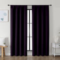 Simplebrand Ava BlackBerry Blackout Curtains for Bedroom 72 Inch Length 2 Panels Set, Privacy Thermal Insulated Rod Pocket Window Curtains for Patio French Door Front Door, W40 x L72 Inch