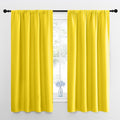 NICETOWN Bright Yellow Blackout Curtains 63 inches Long for Living Room, Darkening Window Curtain Panels, Easy-Care Solid Thermal Insulated Draperies/Drapes for Daughter Room