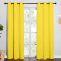 NICETOWN 84 inches Curtains for Office and Theater, Thermal Insulated Solid Grommet Drapes for Living Room (Bright Yellow, 1 Pair, 42 inches Wide)