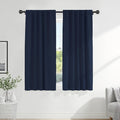 PONY DANCE Living Room Curtains - 42 Wide x 72 Inches Long, Navy Blue Blackout Drapes Thermal Insulated Back Tab & Rod Pocket Curtains/Window Covering for Kids' Room, 2 Panels