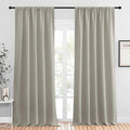 NICETOWN Blackout Curtains for Living Curtains, Room Darkening Window Curtain Panels, Easy-Care Solid Thermal Insulated Draperies/Drapes for Daughter Room (Natural, 2 Panels, 52 by 95)
