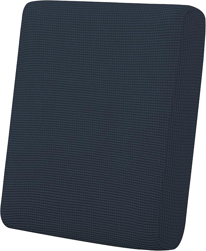 Easy-Going Stretch Chair Cushion Cover Sofa Cushion Furniture Protector Sofa Seat Sofa Slipcover Sofa Cover Soft Flexibility with Elastic Bottom(Chair Cushion, Dark Blue)