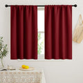 RYB HOME Short Blackout Curtains for Bedroom, Room Darkening Insulated Summer Heat Light UV Blocking Energy Saving Drapes for Nursery, Width 34 by Length 45, Burgundy Red, Set of 2