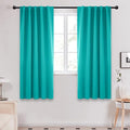 Deconovo Blackout Curtains, Thermal Insulated, W42 x L63 2 Panels, Back Tab, Machine Washable, Room-Darkening Drapes for Bedroom/Living Room Turquoise