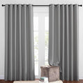 NICETOWN Insulated Blackout Curtains and Drapes - Energy Saving Thermal Insulated Solid Grommet Blackout Draperies for Sliding Glass Door/Patio (1 Pair, W80 x L84, Silver Grey)