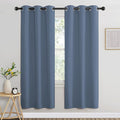 NICETOWN Stone Blue Blackout Curtains for Living Room, Window Treatment Thermal Insulated Room Darkening Grommet Drapes Sound Dampening for Bedroom, 2 Panels, W37 x L72