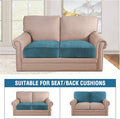 Velvet Stretch Couch Cushion Cover Plush – 2 Piece Medium Sofa Cushion