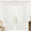 LAMIT Ivory White Linen Curtains 72 inches Long for Living Room, Soft Thick Light Filtering Rod Pocket Privacy Window Treatments Drapes for Bedroom/Dinging Room, 2 Panels Set, 52 x 72 Inch