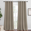 NICETOWN Taupe Blackout Curtains Panels for Bedroom, 2 Panels, 52 x 92 Inch, 3 Pass Microfiber Noise Reducing Thermal Insulated Solid Ring Top Blackout Window Drapes